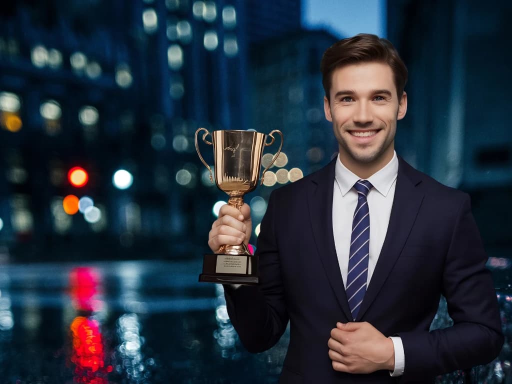 Presenter on stage at a prestigious award function